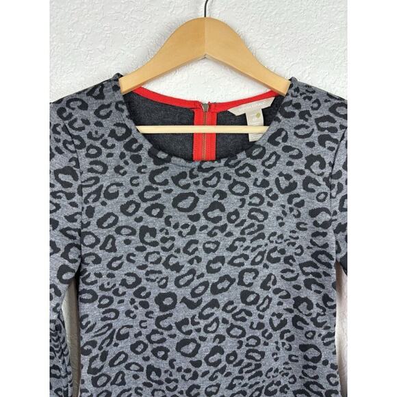 Banana Republic Leopard Womens Dress Size 4P Black Gray Career Cheetah Work - Picture 3 of 7